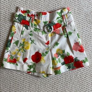 Floral high waisted shorts